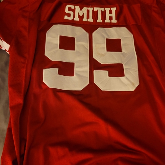 2012-2013 49ers super bowl xlvii Aldon Smith 99 red jersey - Picture 2 of 2